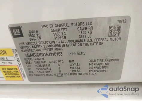 2014 Buick Enclave Premium из США, поврежденный, VIN 5GAKVCKD1EJ216163